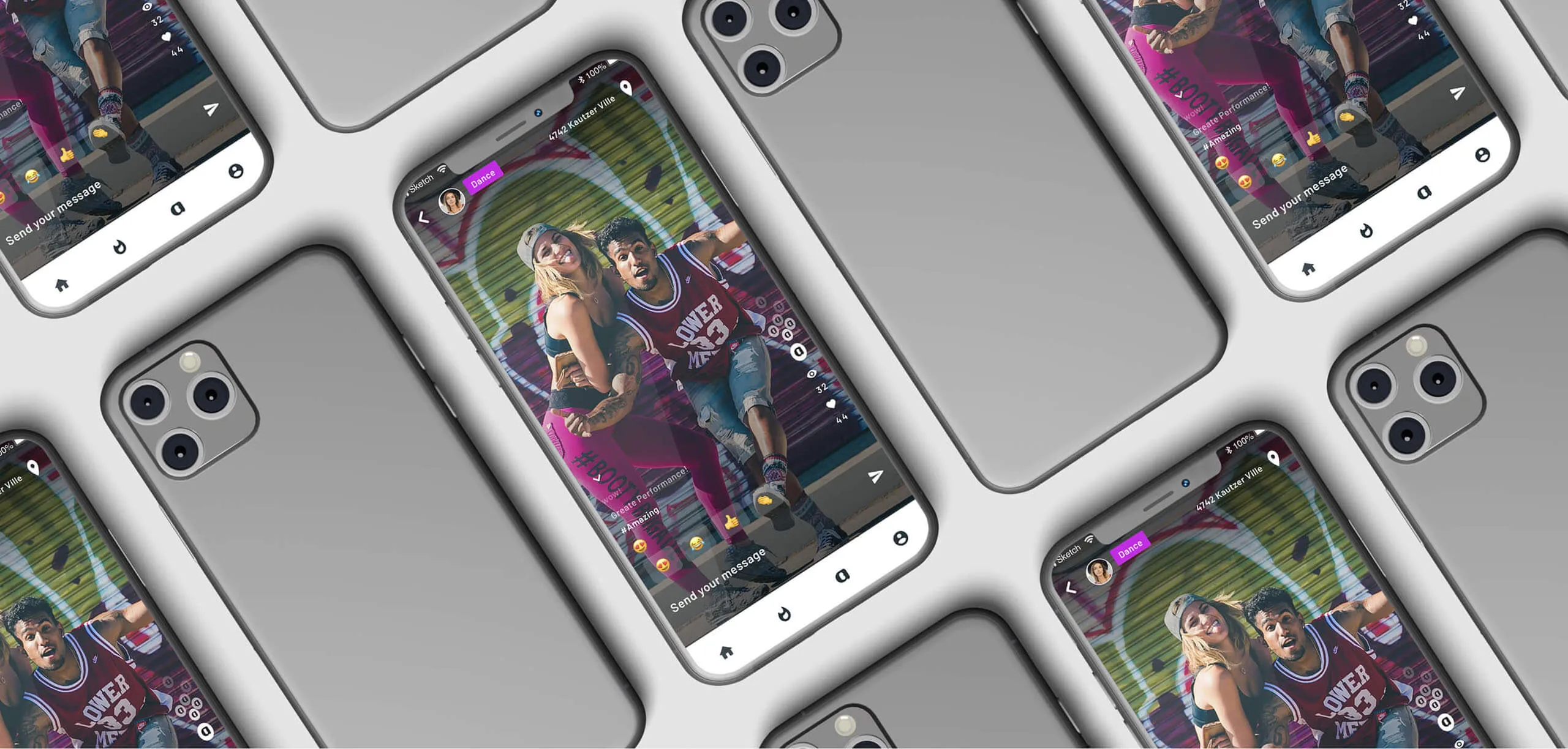 Phones displaying the Artbit application