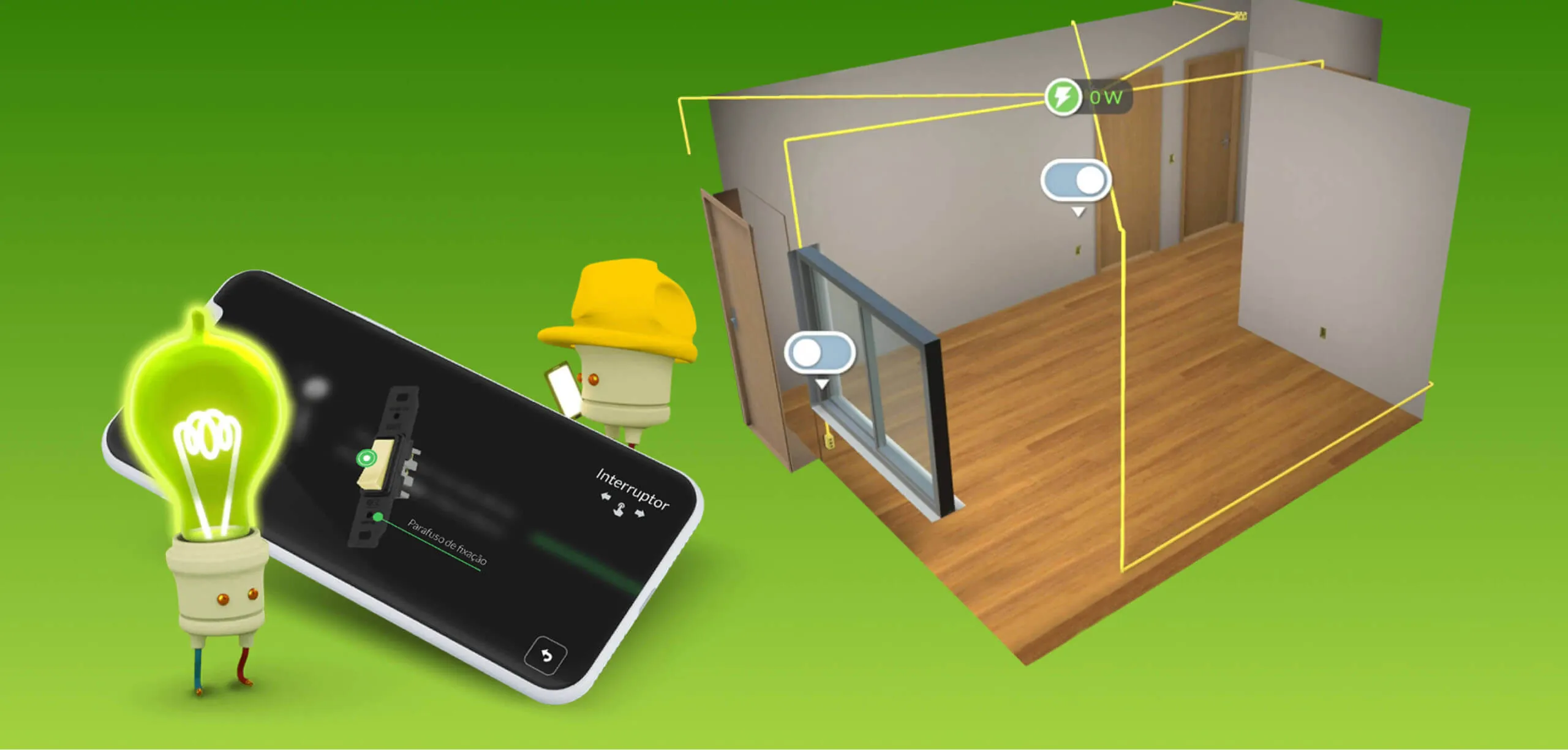 3D electrical training environment with a mascot character